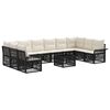vidaXL Set Divano da Giardino 11 pcs Nero polyrattan