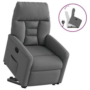 vidaXL Poltrona Alzapersona Reclinabile Grigio Scuro in Tessuto