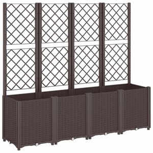 vidaXL Fioriera da Giardino con Traliccio Marrone 160x40x140 cm in PP