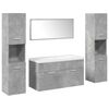 vidaXL Set Mobili da Bagno 5 pz Grigio Cemento in Legno Multistrato