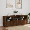 vidaXL Credenza con Luci LED Rovere Marrone 181,5x37x67 cm