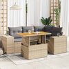 vidaXL Set Divano da Giardino 5 pz con Cuscini Beige in Polyrattan