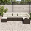 vidaXL Set di divani con cuscino Marrone e crema polyrattan