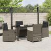vidaXL Set da Pranzo per Giardino 5 pcs Grigio polyrattan