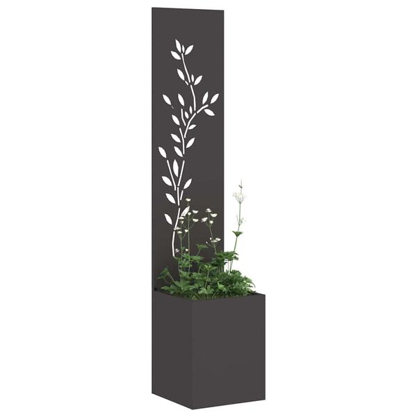 vidaXL Schermo per privacy in giardino Floreale Nero 32 x 140 cm