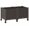 vidaXL Vaso da Giardino con Ruote Marrone 80 x 40 x 44 cm PP