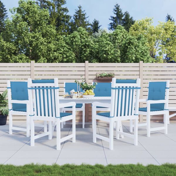 vidaXL Cuscini Sedia Schiena Bassa 6 pz Blu M&eacute;lange 100x50x4 Tessuto