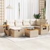 vidaXL Set Divani da Giardino 7 pz con Cuscini Beige in Polyrattan