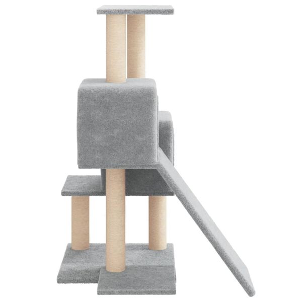vidaXL Albero per Gatti con Tiragraffi in Sisal Grigio Chiaro 82 cm