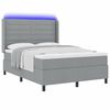vidaXL Letto a Sorgente LED Grigio chiaro 140 x 190 cm Tessuto