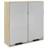 vidaXL Mobile Bagno con Specchio Rovere Sonoma 64,5x20x66,5 Truciolato