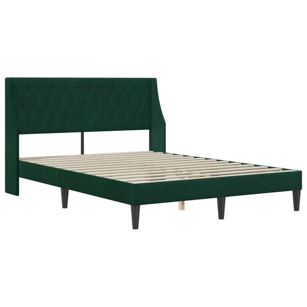 vidaXL Struttura letto con materasso Verde Scuro 120 x 200 cm Velluto