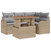 vidaXL Set Divano da Giardino 5 pcs Beige Poly Rattan