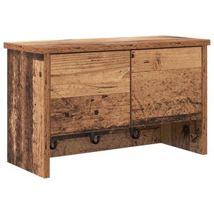 vidaXL Appendiabiti a muro con porta Legno vecchio 50 x 20 x 30 cm