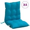 vidaXL Cuscini Sedia Schienale Basso 4 pz Azzurro in Tessuto Oxford