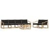 vidaXL Set di divani da esterno 7 pz Bianco e Nero