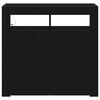 vidaXL Credenza Rovere Nero 80 x 35 x 75 cm Legno multistrato