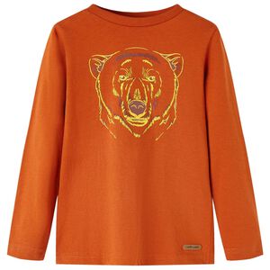 vidaXL Maglietta da Bambino Maniche Lunghe Ruggine Chiaro 104
