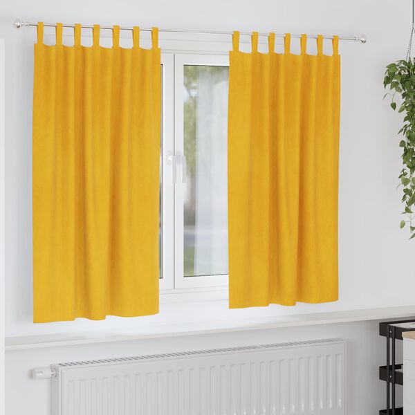 vidaXL Tende oscuranti 2 pcs Giallo senape 140 x 175 cm Velluto