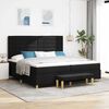vidaXL Letto a molle con materasso Nero 200 x 200 cm Tessuto