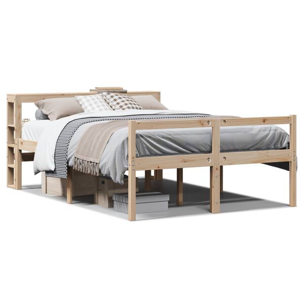 vidaXL Letto per Anziani con Testiera 140x200 cm Legno Massello Pino