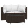 vidaXL Set Mobili da Giardino 3 pz con Cuscini in Polyrattan Marrone