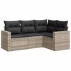 vidaXL Set Divano da Giardino 4pz con Cuscini Grigio Chiaro Polyrattan