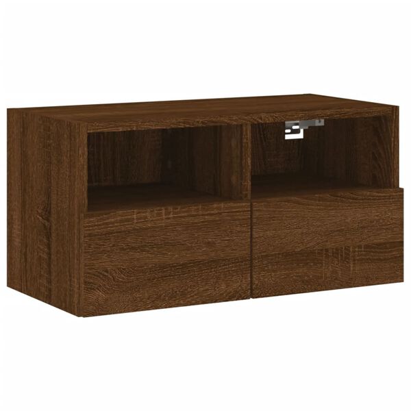vidaXL Mobile TV a Parete Rovere Marrone 60x30x30 cm Legno Multistrato