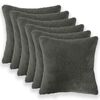 vidaXL Federa 6 pz HEERLEN Grigio Scuro 30 x 30 cm Boucl&eacute;