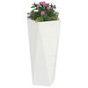 vidaXL Fioriera 2 pcs Bianco 30 x 30 x 75 cm Acciaio
