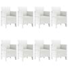 vidaXL Set da Pranzo per Giardino 9 pcs Bianco Rattan Polt