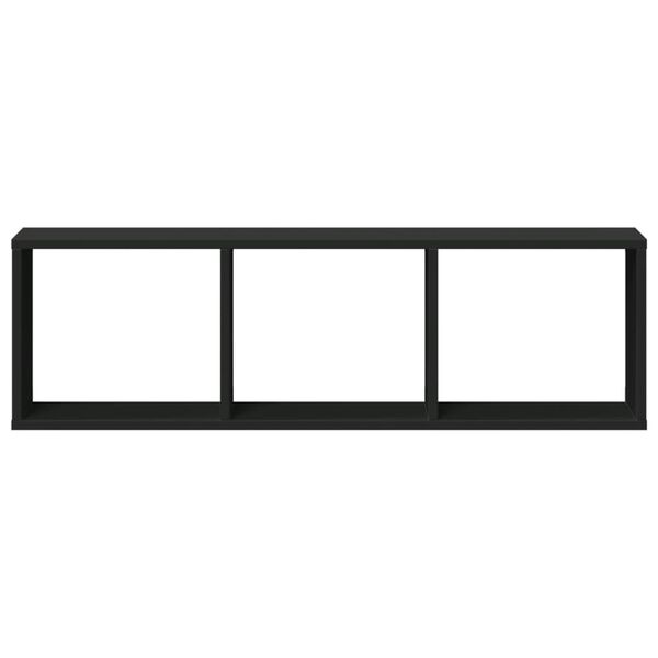 vidaXL Mobile a Parete 100x16x30 cm Nero in Legno Multistrato