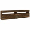 vidaXL Mobile Porta TV con Luci LED 2pz Rovere Fumo 75x35x40 cm