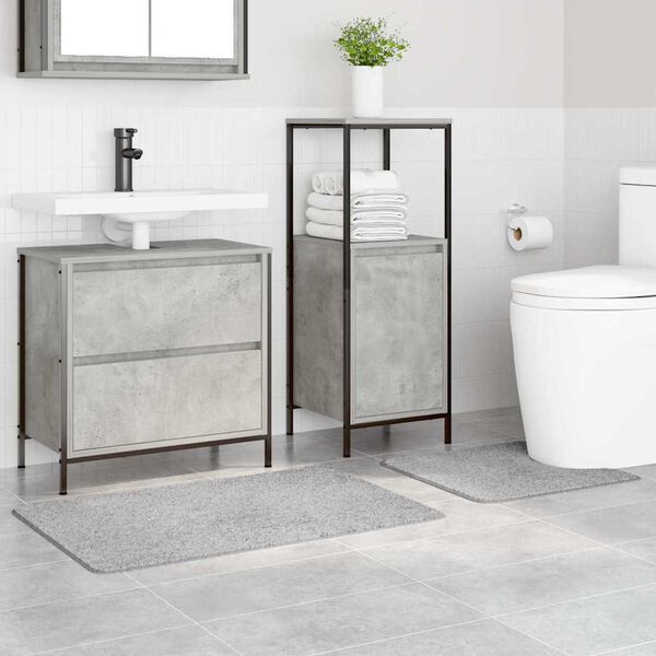 vidaXL Set di tappetini antiscivolo per il bagno 2 pcs Grigio PP