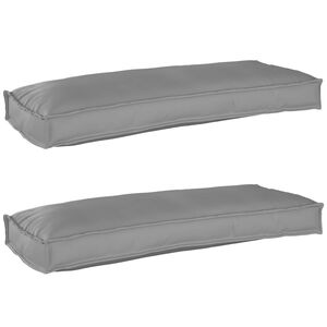 vidaXL Set di Cuscini per Pallet 2 pcs Grigio 100 x 40 x 8 cm