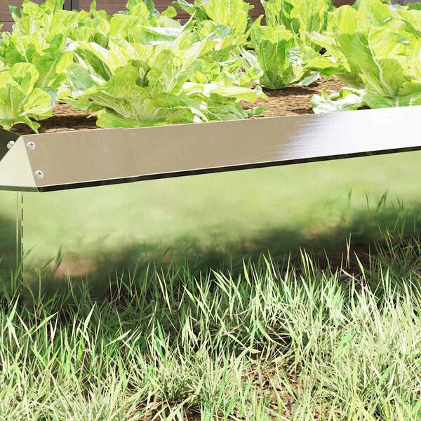 vidaXL Recinto per lumache 4 pcs Argento 100 x 3,5 x 25 cm