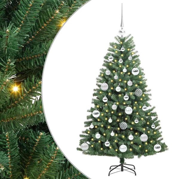 vidaXL Albero di Natale Artificiale con Rami Pieghevoli Verde 120 cm