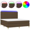 vidaXL Letto a Molle Materasso e LED MarroneScuro 180x200cm in Tessuto