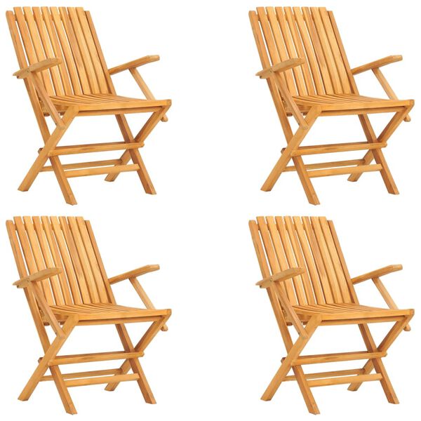 vidaXL Set da Pranzo per Giardino 5 pz in Legno Massello di Teak