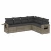 vidaXL Set Divano da Giardino 6 pz con Cuscini Grigio in Polyrattan