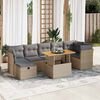vidaXL Set Divano da Giardino 8 pz con Cuscini Beige Polyrattan Acacia
