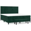 vidaXL Giroletto a Molle con Materasso Verde Scuro 160x200 cm Velluto
