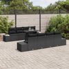 vidaXL Set Divano da Giardino con cuscino 9 pcs Nero polyrattan