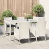 vidaXL Set Mobili da Giardino 5 pz con Cuscini in Polyrattan Bianco