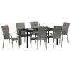 vidaXL Set da Pranzo per Giardino 7 pcs Grigio