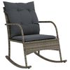 vidaXL Sedia a Dondolo da Giardino con Cuscini in Polyrattan Grigio