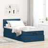 vidaXL Pouf Letto con Materasso e LED Blu 90x200 cm in Tessuto