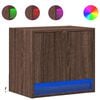 vidaXL Comodini a Parete con luci LED 2 pz Rovere Marrone