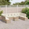 vidaXL Set Divano da Giardino con cuscino 11 pcs Beige Poly Rattan
