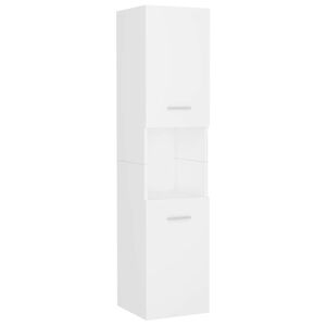vidaXL Mobile da Bagno Bianco 30x30x130 cm in Legno Multistrato